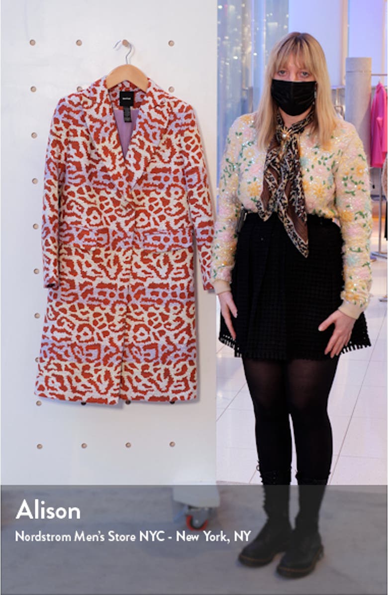 Metallic Animal Jacquard Cotton Blend Coat, sales video thumbnail