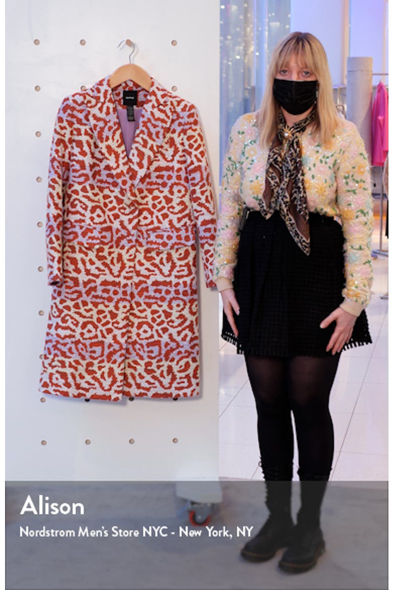 Metallic Animal Jacquard Cotton Blend Coat video