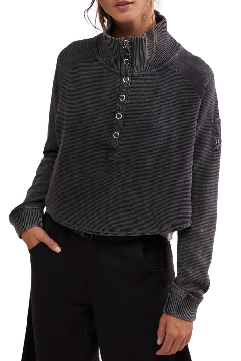 FP Movement So Fly Cotton Henley Top, Main, color, BLACK