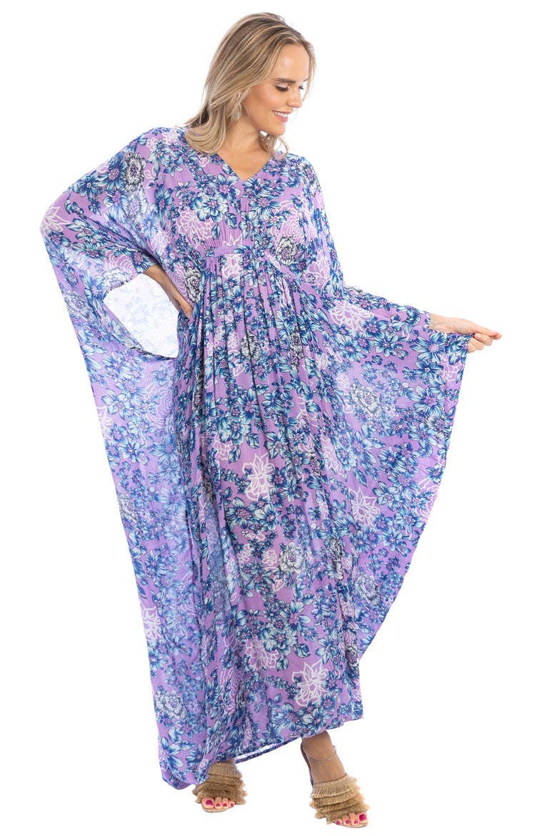 Floral Kaftan, Alternate, color, PURPLE