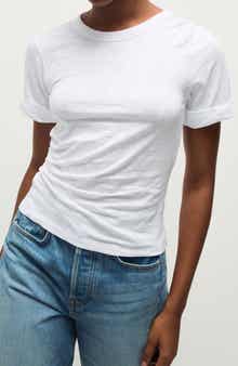 Veronica Beard Cannon Ruched Side Cotton T-Shirt