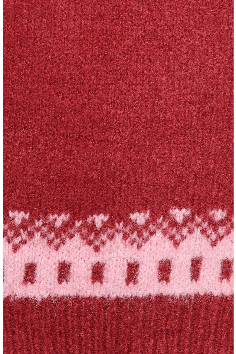 Zinnia Fair Isle Crewneck Sweater, Alternate, color, RED