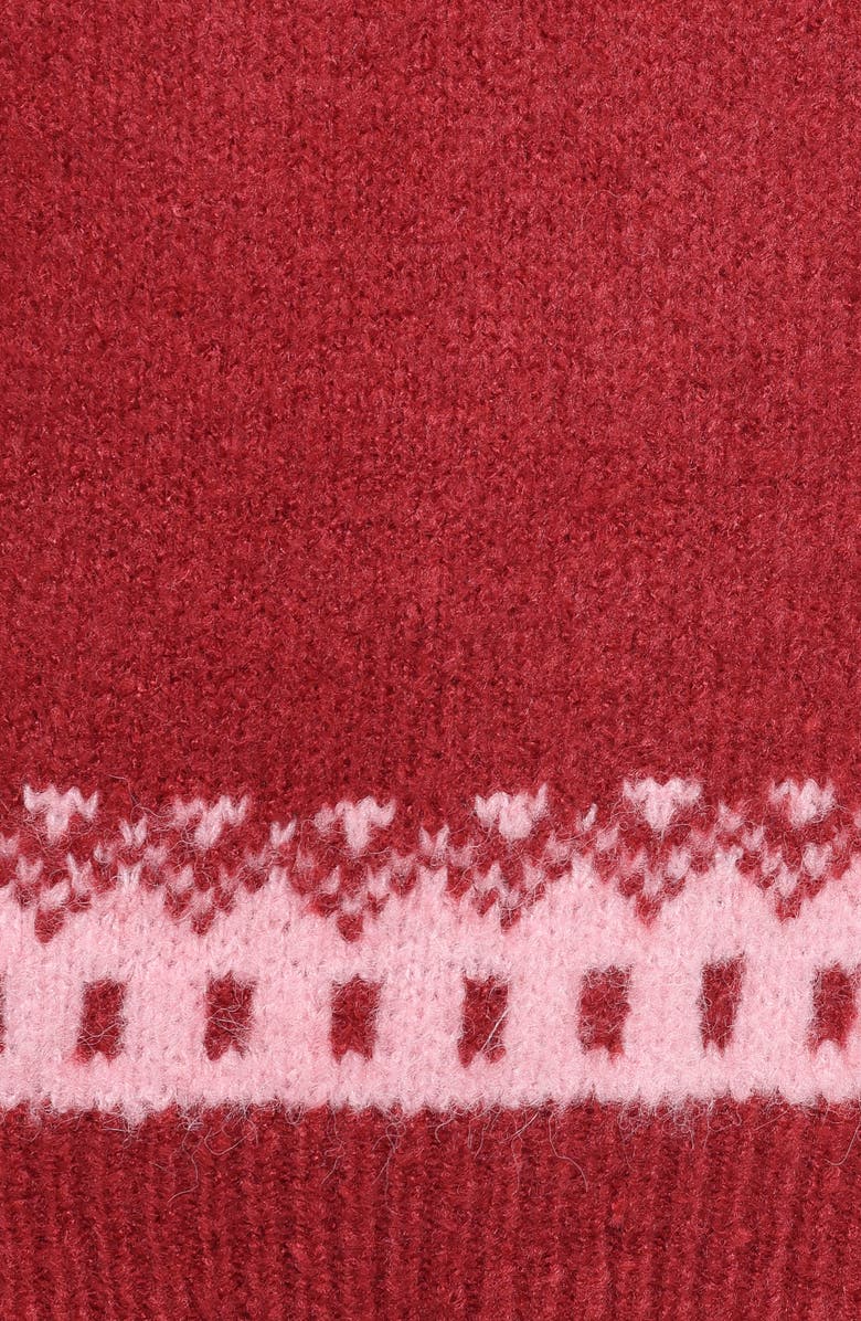 Petal & Pup Zinnia Fair Isle Crewneck Sweater, Alternate, color, Red