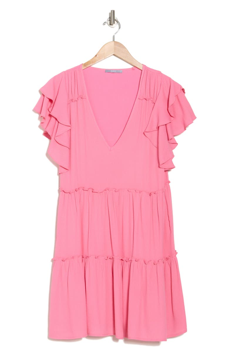 Tart Eli Flutter Sleeve Tiered Dress, Alternate, color, Chateau Rose