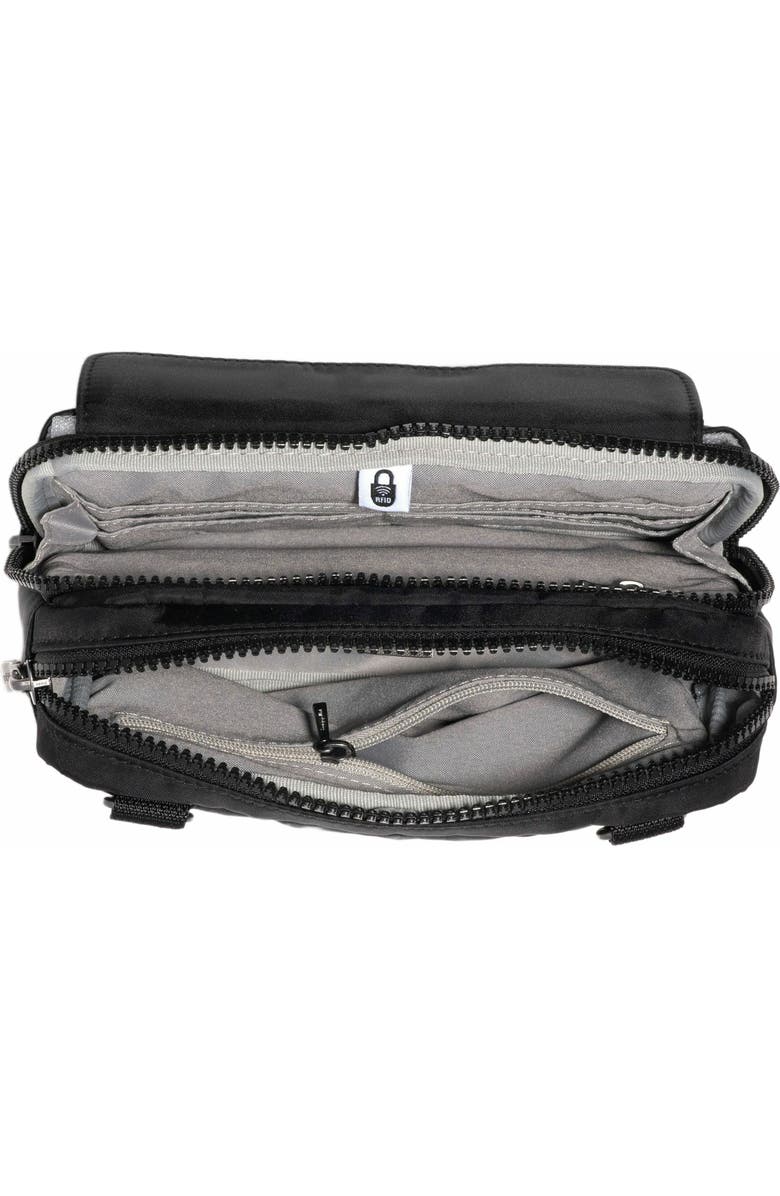 BAGGALLINI Modern Double Zip Crossbody Bag, Alternate, color, Black Twill