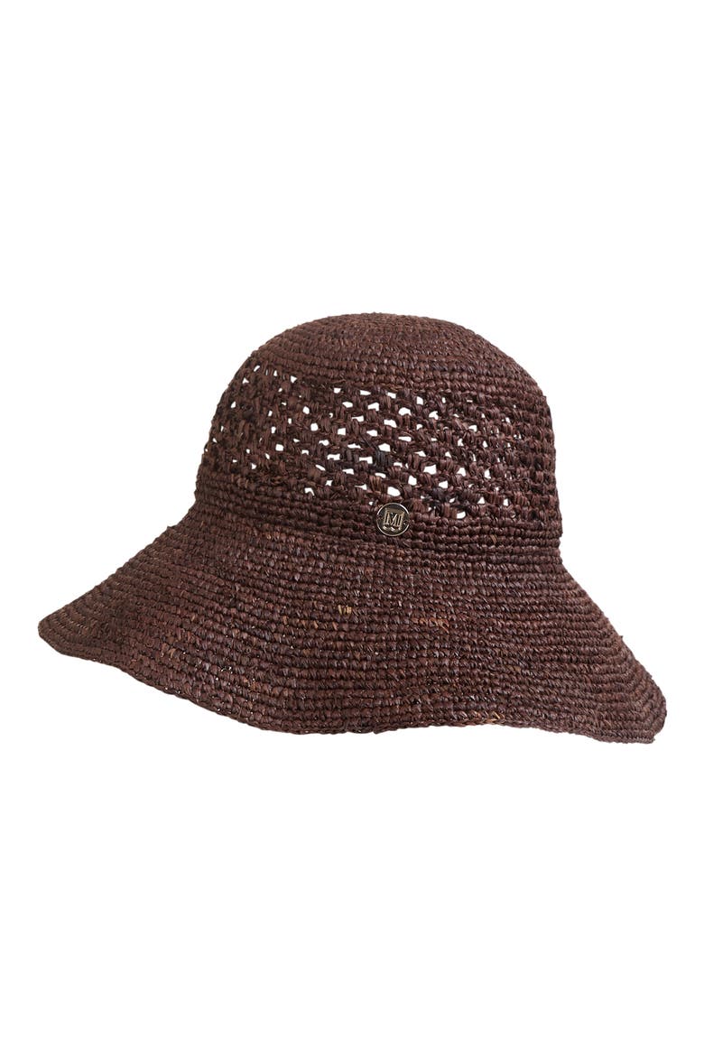 Straw Crochet Packable Floppy Hat, Alternate, color, BROWN