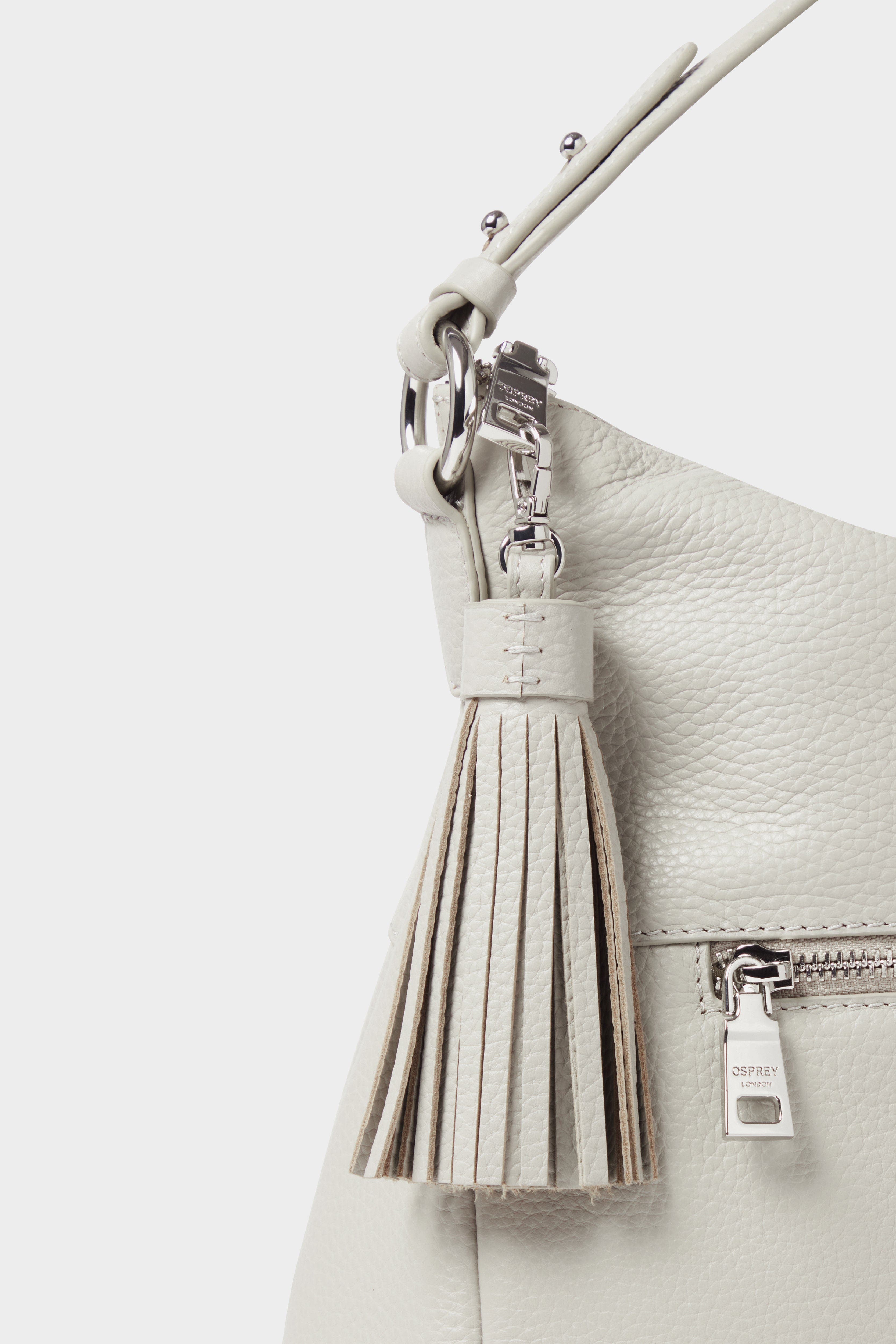 Osprey London The Stella Leather Hobo Bag, Alternate, color, Taupe