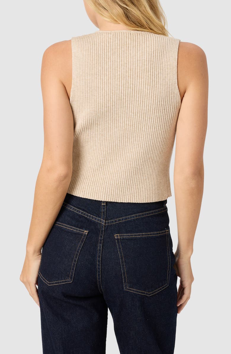 Lush Ribbow Bow Front Knit Tank Top, Alternate, color, Taupe