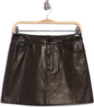 ALICE + OLIVIA Joss Leather Miniskirt