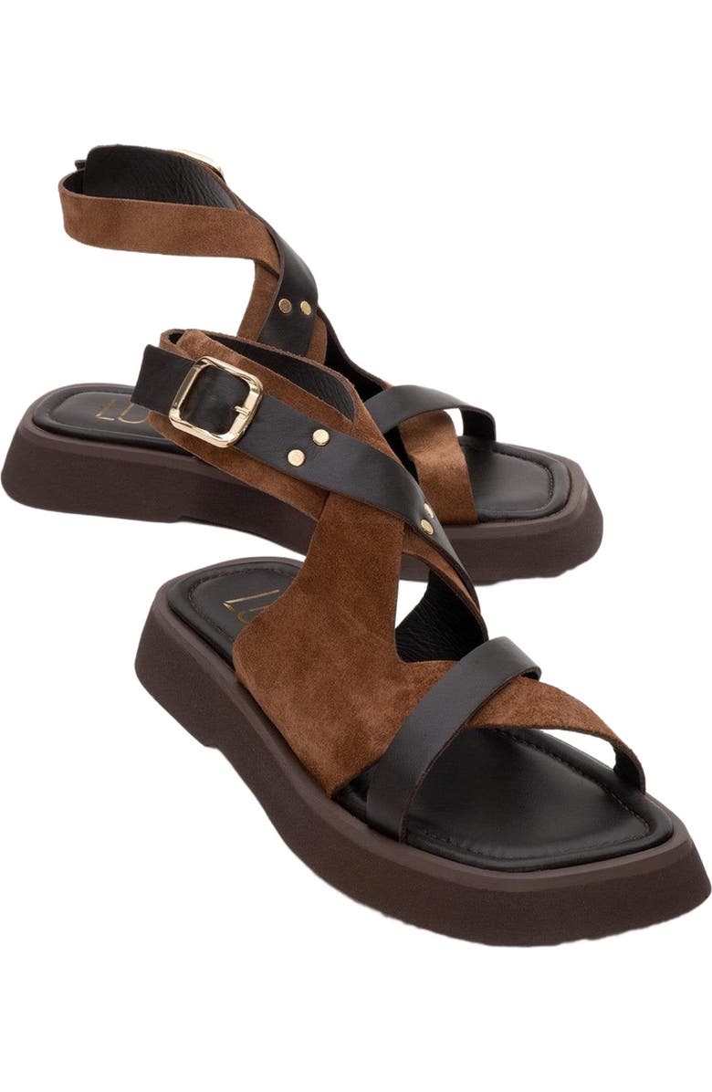 Forever & Always Shoes Minnea Suede Leather Sandal, Alternate, color, Brown Suede Leather
