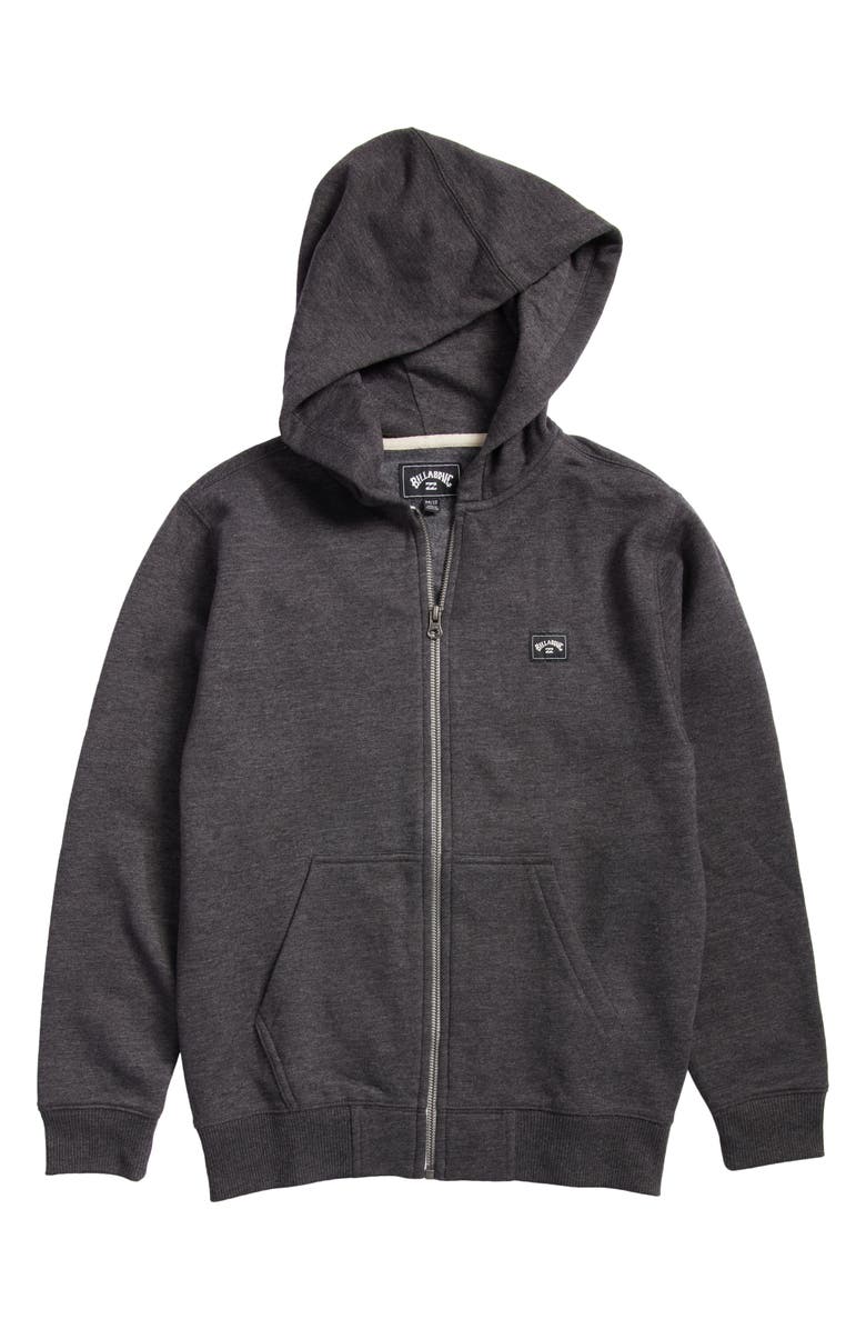 Billabong Kids' All Day Organic Cotton Blend Zip Hoodie, Main, color,