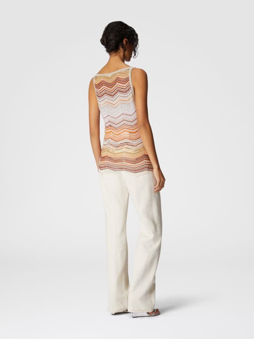 Shop Missoni Chevron Lamé Tank Top With Sequins In Multicoloured
