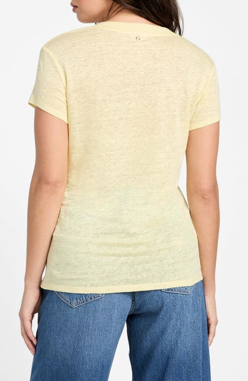 GUESS GUESS LINDSEY V-NECK LINEN T-SHIRT