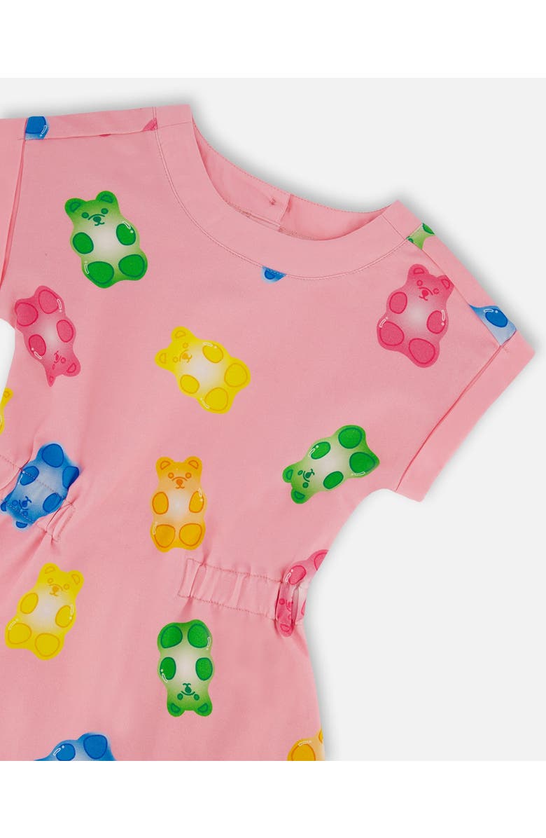 Deux par Deux Girl's Printed French Terry Dress Pink Multicolored Gummies, Alternate, color, 