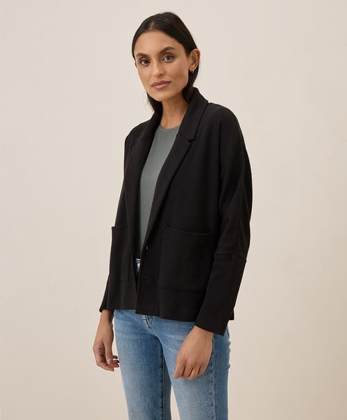 Pact Organic Cotton Airplane Relaxed Blazer In Black