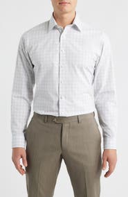 Nordstrom Trim Fit Check Non Iron Cotton Dress Shirt