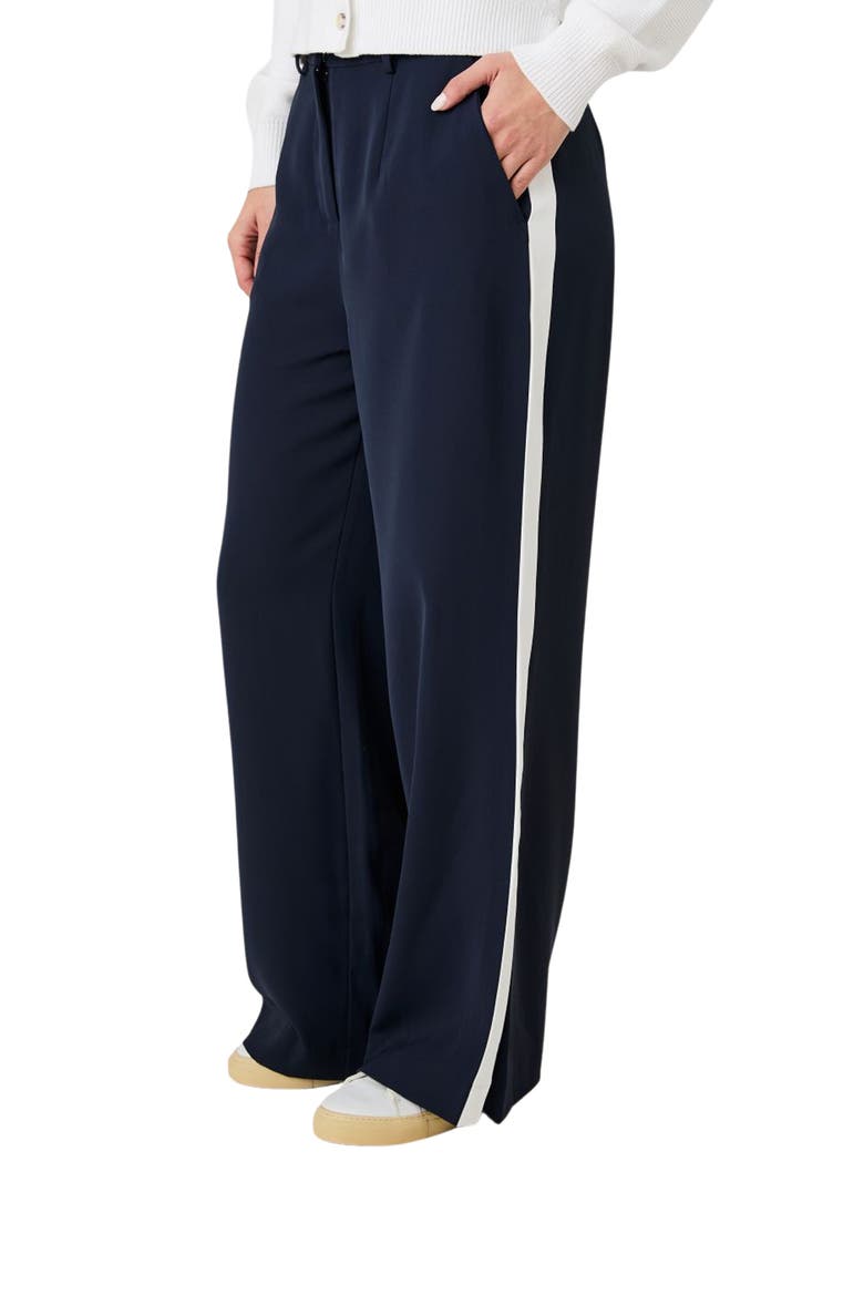 Stripe Side Pants, Alternate, color, NAVY PINSTRIPE/WHITE