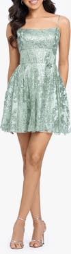Blondie Nites Glitter Lace Back Sleeveless Minidress