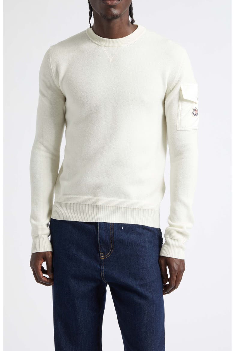 Wool Crewneck Sweater, Main, color, SILK WHITE