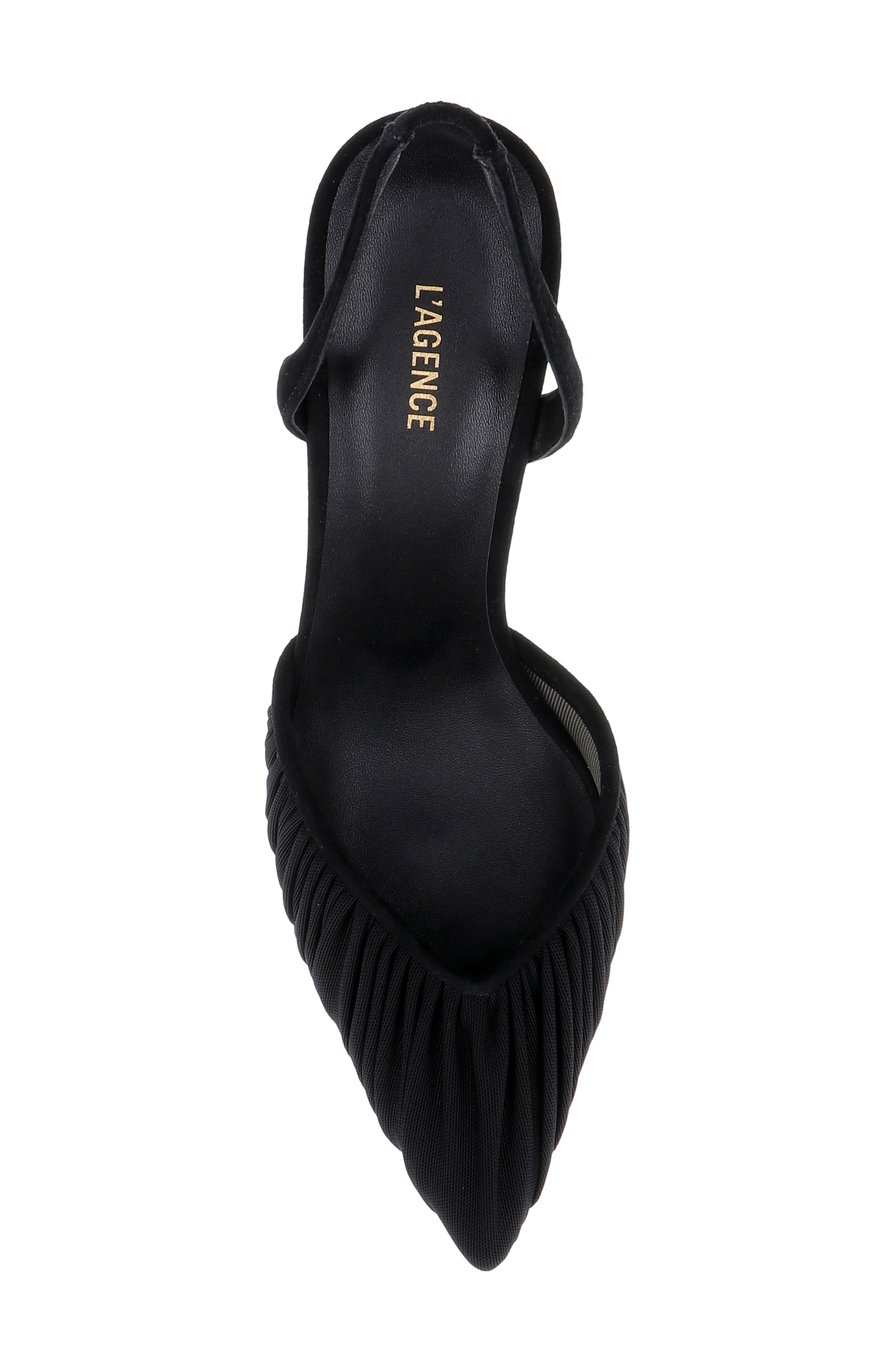 L'AGENCE Bowery Pointed Toe Slingback Pump, Alternate, color, Black Mesh