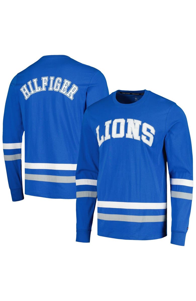 Tommy Hilfiger Men's Tommy Hilfiger Blue/Silver Detroit Lions Nolan Long Sleeve T-Shirt, Main, color,