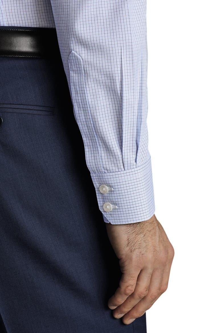 Non-Iron Poplin Check Shirt, Alternate, color, Cobalt Blue