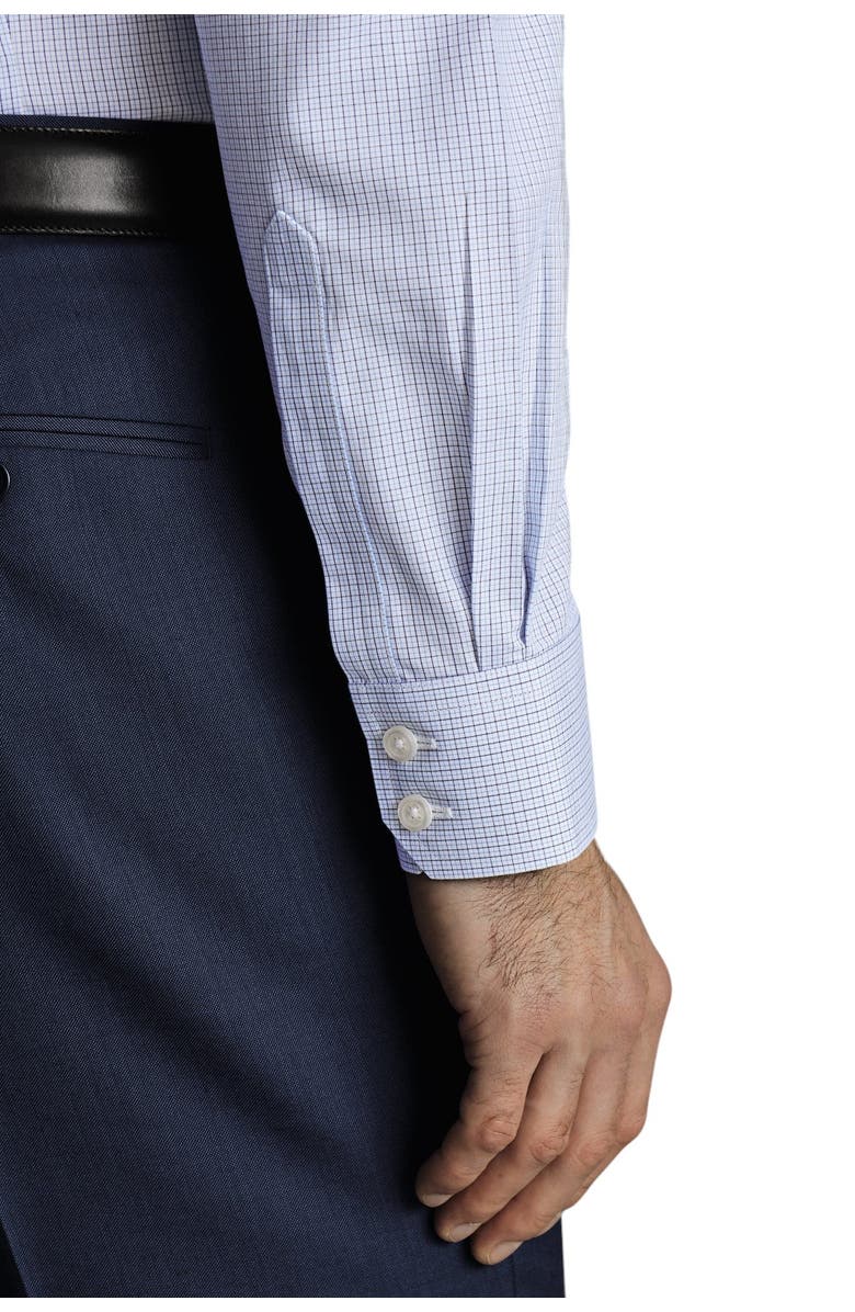 Charles Tyrwhitt Non-Iron Poplin Check Shirt, Alternate, color, Cobalt Blue