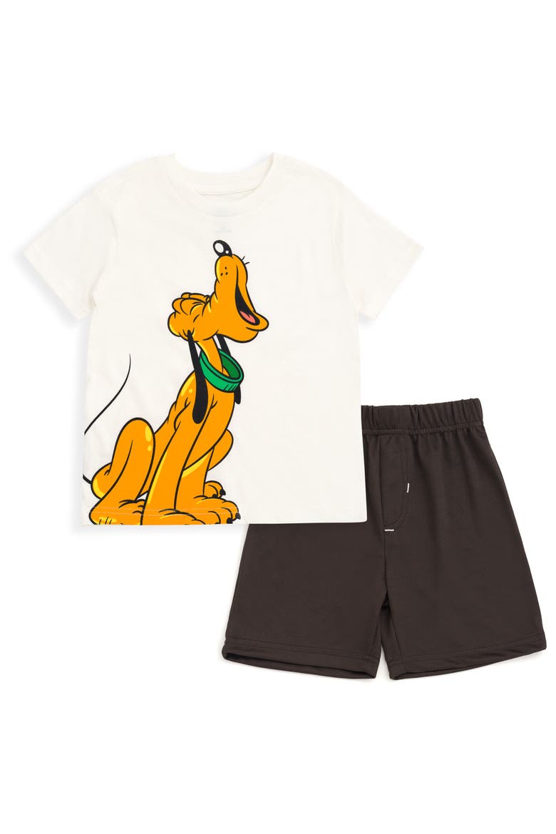 Mickey Mouse 2-Piece T-Shirt and Shorts Set, Main, color, Pluto Tusk Grey