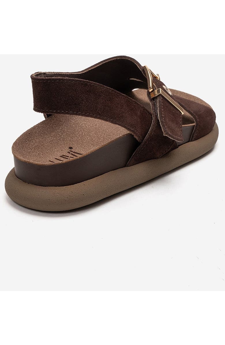 Forever & Always Shoes Jalven Leather Sandal, Alternate, color, Brown Suede