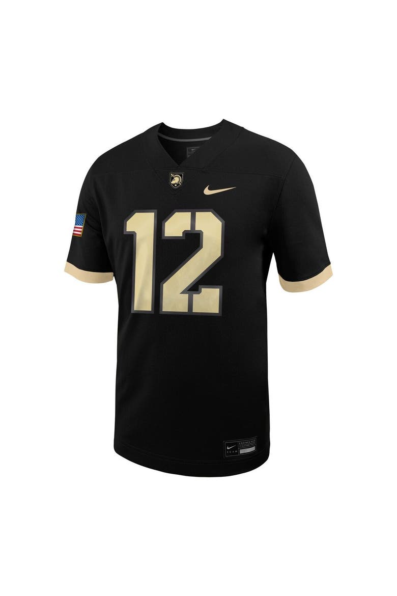 Men's Nike #12 Black Army Black Knights Untouchable Football Jersey, Alternate, color, Black