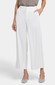 NYDJ Morgan Stretch Linen Wide Leg Ankle Pants