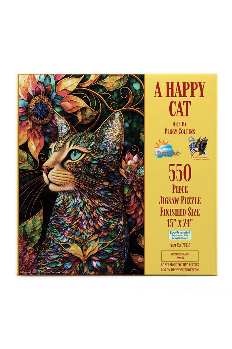 A Happy Cat 550 piece Jigsaw Puzzle for Adults, Alternate, color, Multicolor