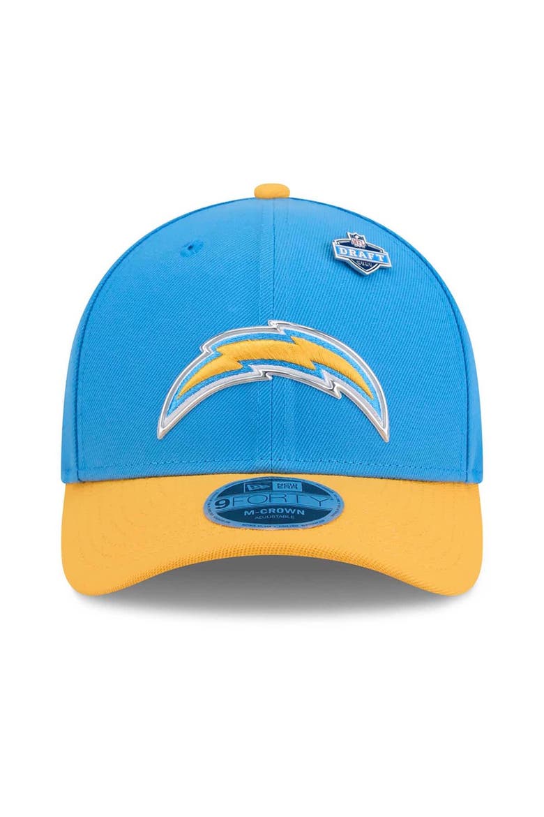 Men's New Era  Powder Blue/Gold Los Angeles Chargers 2026 NFL Draft 9FORTY M-Crown Adjustable Hat, Alternate, color, Powder Blue
