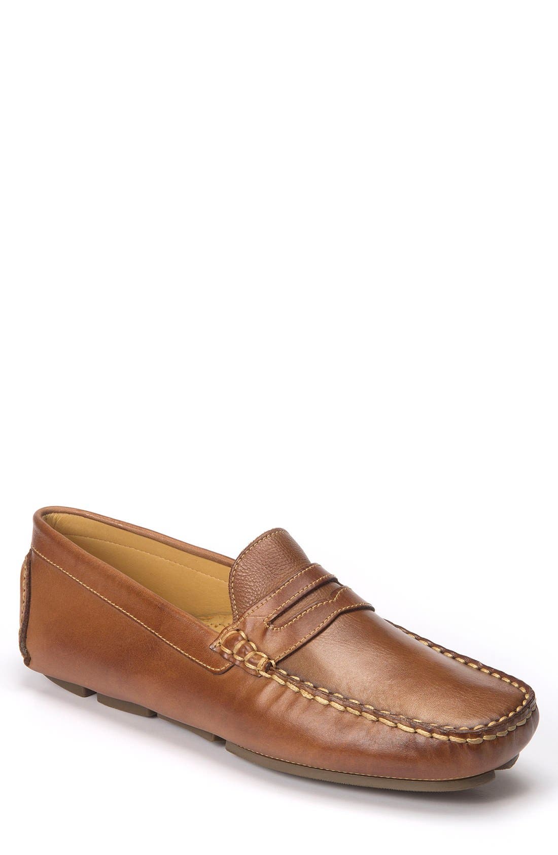 Reno Driving Shoe, Alternate, color, TAN/ COGNAC LEATHER