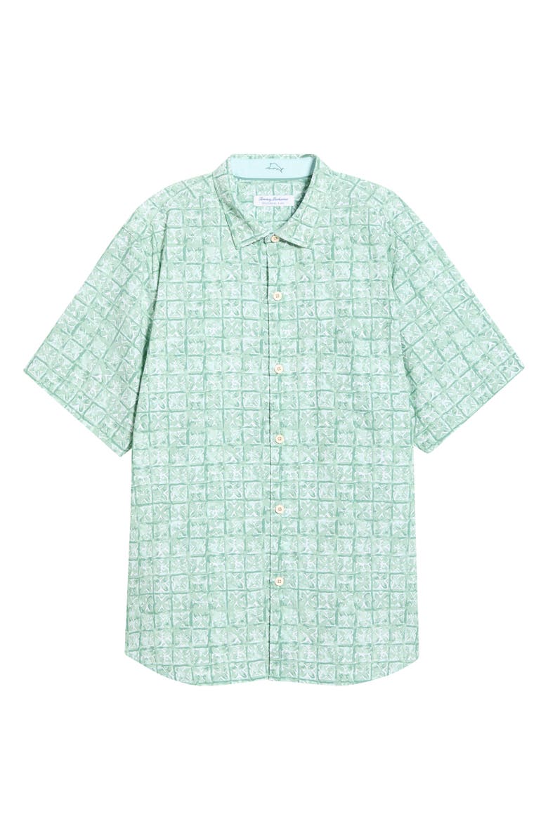 Tommy Bahama Coastal Ease Carrico Tiles IslandZone<sup>®</sup> Short Sleeve Button-Up Shirt, Alternate, color, Zephyr Green