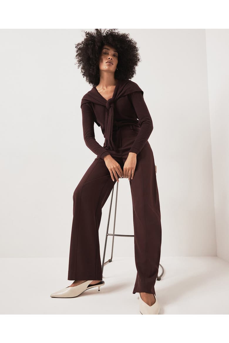 Tailored Barrel Leg Trousers, Alternate, color, Burgundy