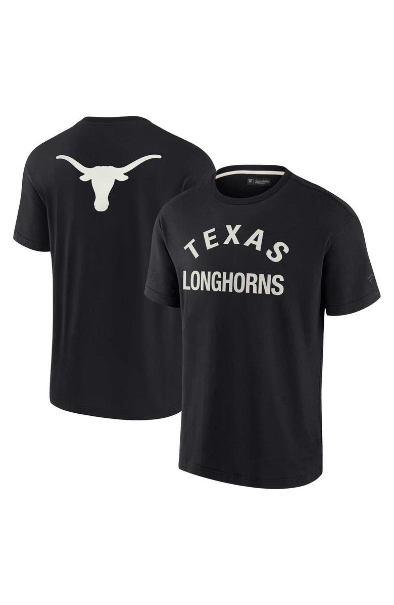 Fanatics Signature Unisex Fanatics Signature Black Texas Longhorns Super Soft Short Sleeve T-Shirt, Main, color,