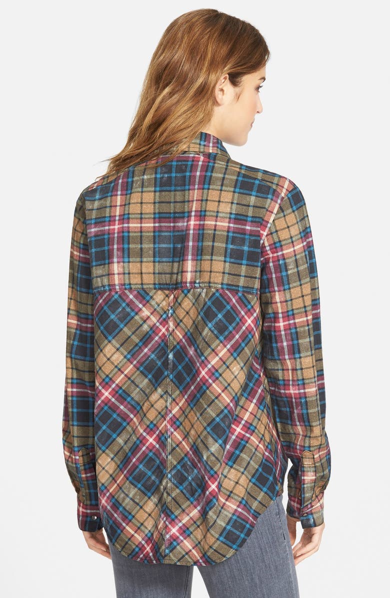 Free People Stitch Detail Plaid Shirt, Alternate, color, 