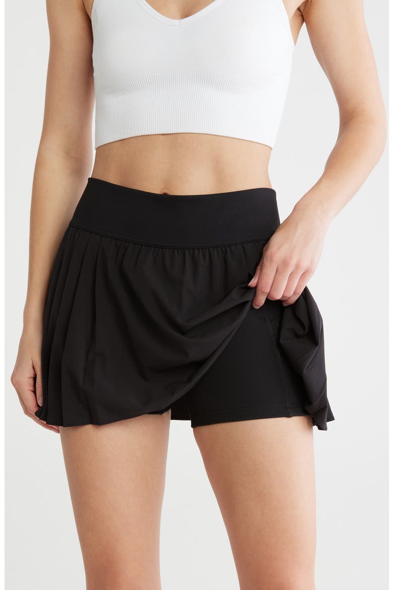 Tiebreak Pleated Skort, Alternate, color, BLACK