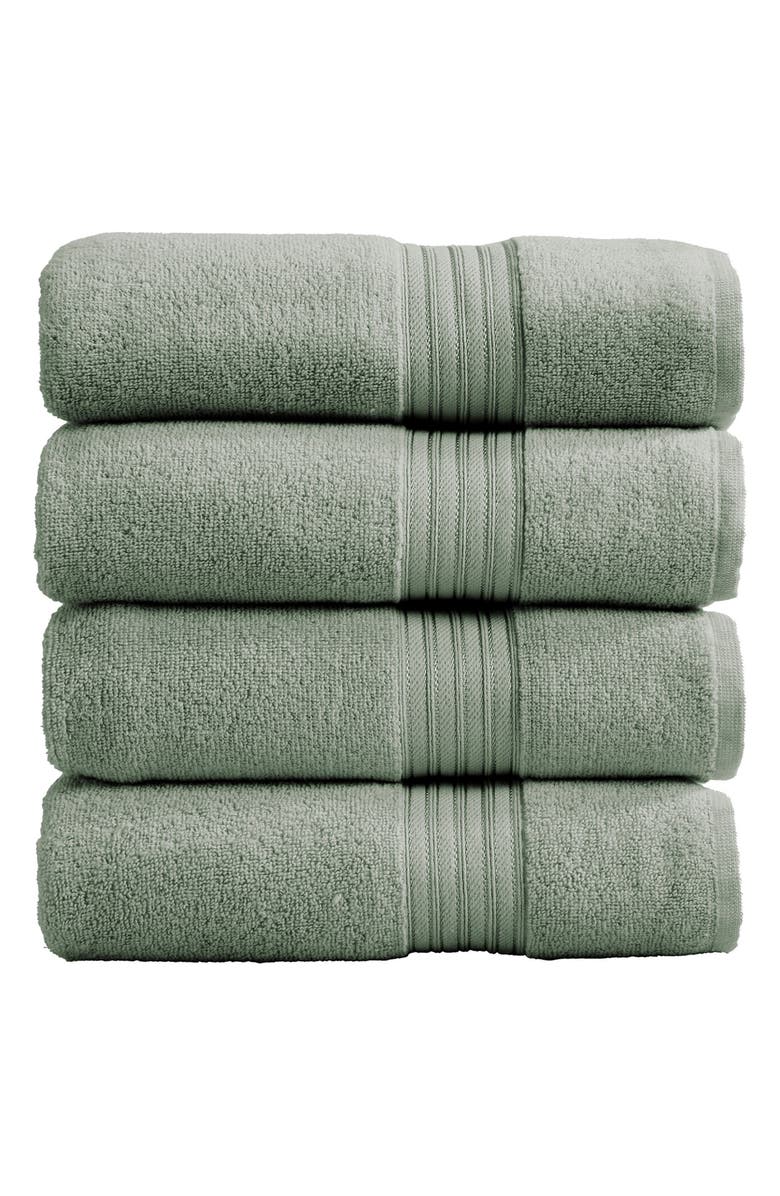 Woven & Weft Quick-Dry Cotton 4-Pack Bath Towel Set, Main, color, Eucalyptus