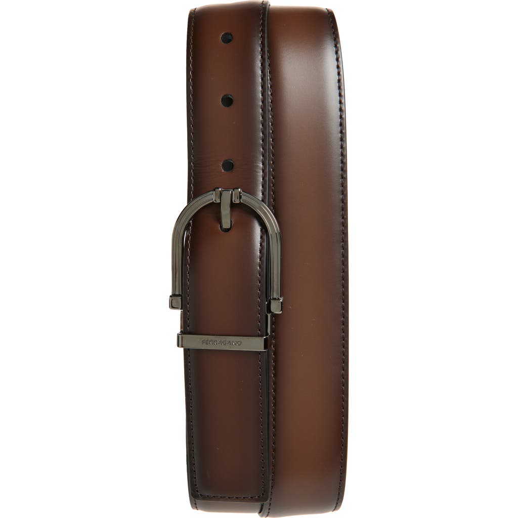 Ferragamo Paloma Leather Belt In Black