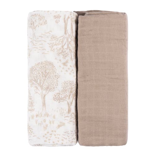 Just Born Muslin Swaddle Tan Blankets 2-pack In Multi