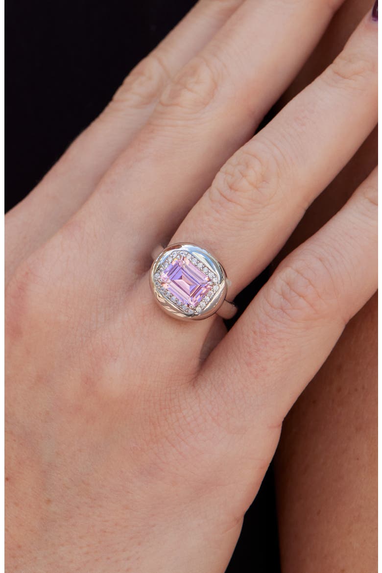 Puffy CZ Halo Ring, Alternate, color, WHITE