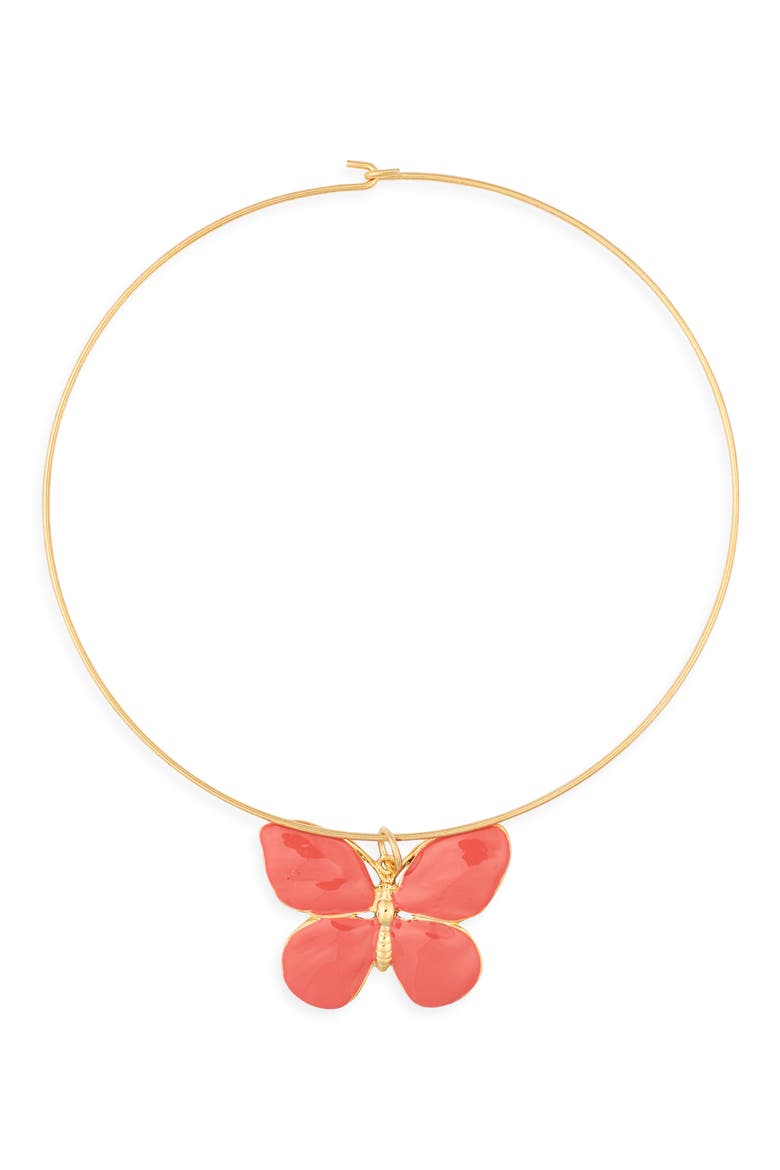 Butterfly Pendant Necklace, Main, color, GOLD