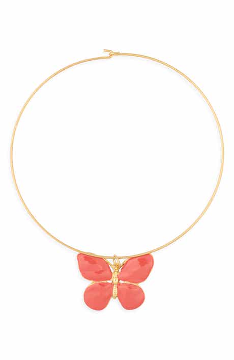 Kenneth Jay Lane Butterfly Pendant Necklace