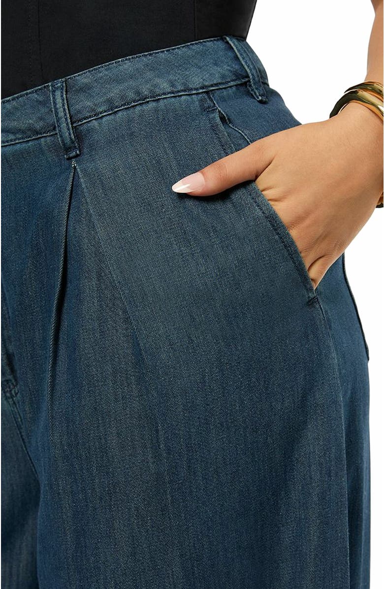 WeWoreWhat Pleated Wide Leg Jean, Alternate, color, Mid Wash