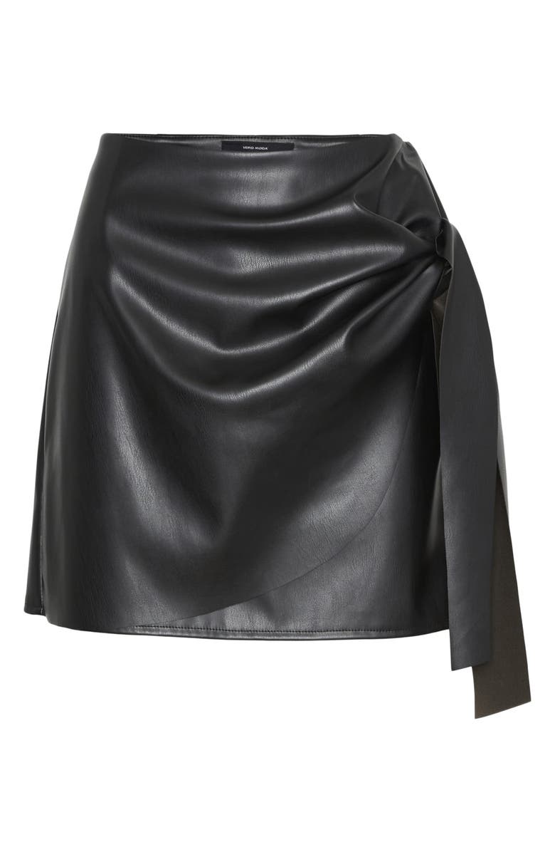 VERO MODA Bella Coated Faux Wrap Miniskirt, Alternate, color,