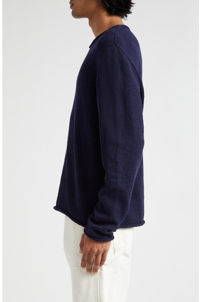 Gender Inclusive Roll Neck Cotton Sweater, Alternate, color, NAVY