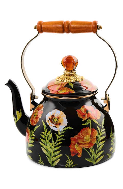 Poppy Enameled Steel 2-Quart Tea Kettle