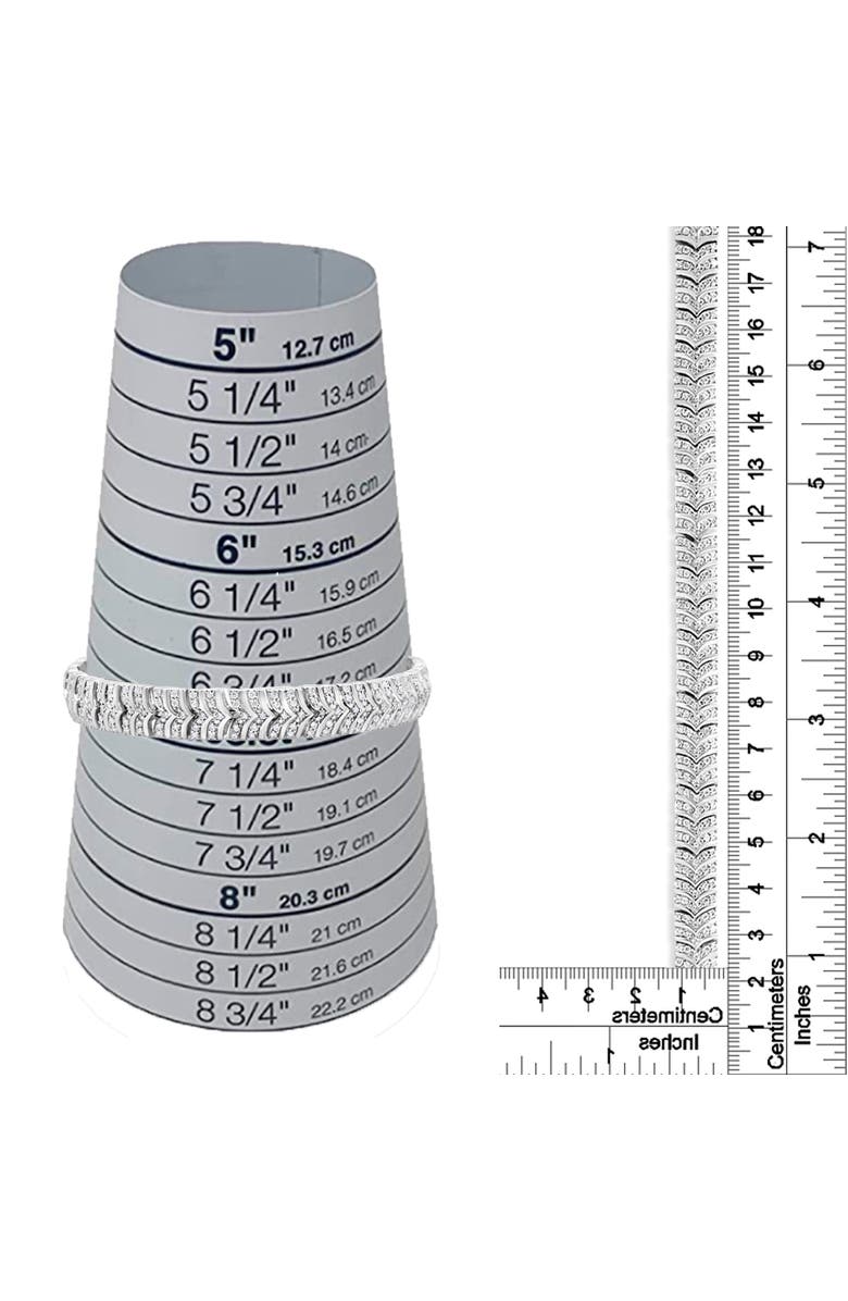 Haus of Brilliance Silver 3.00 Cttw Diamond Chevron Link Bracelet, Alternate, color, White